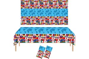 HOMAVEL 2 st internationella flaggan bordsduk nationer bordsskydd fest för VM 2026 olympiska dekorationer, 137 x 274 cm rektangel plast landsflaggor bordsduk för fotboll sport evenemang fest dekor