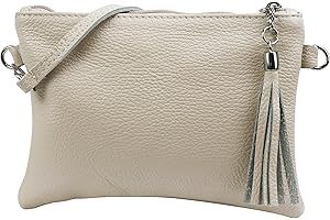 SH Leder, Anny G248 - Borsetta a tracolla in vera pelle, pochette, borsa da sera, 22 x 15 cm