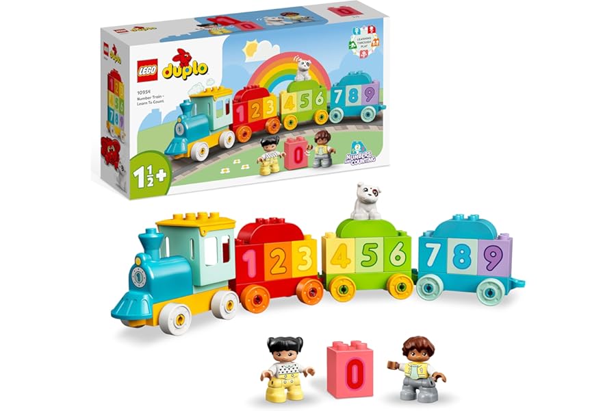 LEGO DUPLO Number Train - Learn To Count - Educational Learning Toy for Toddlers - incl. Colourful Number Bricks and 2 Figures - Gift for 1+ Year Old Boys & Girls - 10954