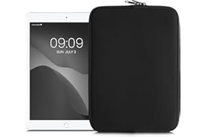 kwmobile Neoprenowe etui kompatybilne z tabletem 24.6 cm-27.9 cm, uniwersalne etui z zamkiem błyskawicznym, czarne