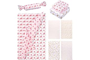XIHIRCD Lot de 30 Papier de Soie Noël, Feuilles de Papier d'Emballage de Cadeaux de Noël pour Sacs Cadeaux Papier d'Emballage de Noël pour Emballage de Cadeaux de Noël Artisanat de Vacances