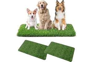 GUANGYU Hundeklo Hunde Toilette Kunstrasen,2PACK 63.5cm x 38cm Kunstrasen Gras Welpentoilette Trainingsunterlage für Kleine Hunde