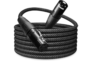 SONICAKE Kabel mikrofonowy XLR męski na żeński 3-pinowy w oplocie nylonowym do nagrywania w studiu i produkcji na żywo 3M czarny