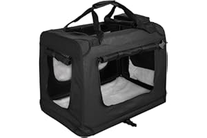 Faltbare Hundebox Transporttasche Transportbox Auto für Katze Hunde Große Kleine Box Bag Bed Decke Klein Auto Transport 7 Größen Taschen Fünf Farben Petigi (Schwarz, M (60 x 42 x 45 cm))