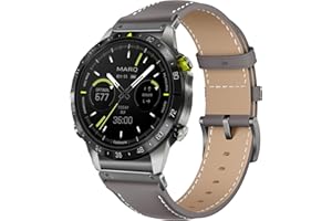 KoGiio Skórzany pasek QuickFit 26 mm do Garmin Descent Mk3i 51mm/Epix 2 Pro 51 mm / tactix 7 AMOLED/Fenix 7X Pro Solar/7X /Fenix 6X (GPS/Pro/Sapphire GPS), męski damski pasek zastępczy, szary