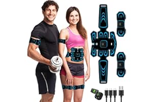 Appareil de Musculation électrique pour abdominaux,Stimulateur Appareil Entraînement Abdominal,Ceinture Abdominale Electrostimulation, Electrostimulateur Musculaire,6 Modes 9 Niveaux pour Stimulateur