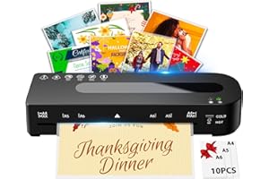 ‎MAXDONE MAXDONE Laminiergerät A4 Laminiermaschine - Heiß und Kalt Laminiergerät 80-125 Mic mit 10 Laminierfolien, A4/A5/A6 Laminiergeräte Laminator 90-s Aufwärmen für Heimgebrauch Büro Schule Fotos (Schwarz)