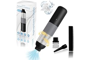 Believery, Aspirapolvere Laptop, Interni Auto, Casa, Aspirabriciole, Portatile, Potente, 8000pa, Soffiaggio Aria, 2 Velocità, 6000mAh, Senza Fili, Peli Animali, Computer, Doppio Filtro Hepa Lavabile