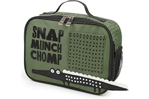 WELTRXE Thermotasche, Isolierte Tasche für Bentoboxs Ihrer Kinder süß kelines Krokodil Muster mit 1,5L Volumen Schützt Kosmetika, Lebensmittel, Eis vor Temperaturänderungen und Schmutz