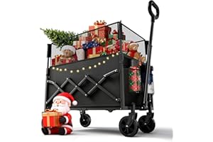 LEWANJA Festival Trolley on Wheels Utility Collapsible Wagon Cart Adjustable Handle for Shoppings Campings Gardenings and Outdoor Sports 120L Capacity