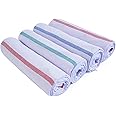 COMFORT WEAVE Cotton Kerala Bath Towels (Thorthu) Pack of 4 Pcs (30" X 60"), White, 152.4X76.2 Cm, 200 TC, 152.4 Centimeters