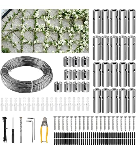 blumanda Rankhilfe Edelstahl Erweiterungs-Set V4A fr Kletterpflanzen wie  Rosen, Clematis, Blauregen, Weinreben (2 Wandhaltern, Dbel und Hlsen) :  Amazon.de: Garten