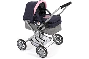 ‎BAYER CHIC 2000 Bayer Chic 2000 555 26 - Puppenwagen Smarty, für Kinder ab 2 Jahren, Melange grau-Navy, 56 x 37 x 56 cm