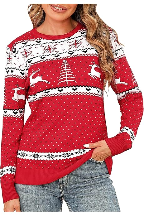 Pull Noel Générique Sweat Capuche Noël Femme Pull Renne Sweatshirt