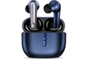 layajia Auriculares Inalámbricos, Bluetooth 5.1 Air Micrófonos con Cancelación de Ruido Incorporada, IPX7 a Prueba de Agua, Auriculares Internos, Tiempo de Reproducción de 20 H para iPhone/Android
