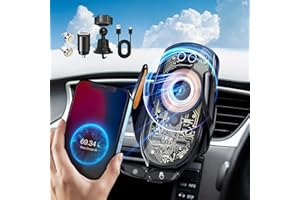 Handyhalterung Auto Mit Ladefunktion, BelonLink 66W Fast Wireless Charger Automatischer Induktion, [Automatische Klemmung mit Lichtern], Handy Halterung Auto Lüftung für iPhone Huawei Samsung usw