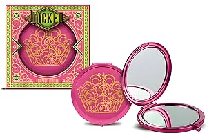Corsair Toiletries Wicked Compact Mirror - Glinda – Pink Double-Sided Folding Makeup Mirror with Gold Crown Design, Travel-Friendly Purse Accessory