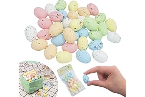 SRV Hub 36 mini uova di Pasqua, decorazioni pasquali, uova di uccelli artificiali, uova di Pasqua decorative, uova maculate per forniture artistiche per bambini
