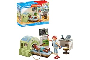 Playmobil 71618 Action Heroes: MRI with patient, realistic examination by the radiologist, made from over 80% recycled and bio-based materials, detailed play sets suitable for children ages 4+