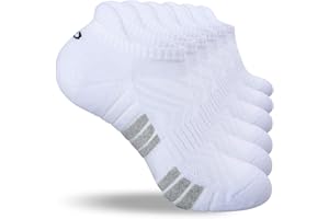 coskefy Running Socks Thick Cushion Ankle Anti-Blister Cotton Trainer Short Athletic Sports Socks for Men Women 6 Pairs
