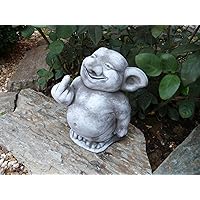 Steinfigur Troll Gnom Gartenfiguren für Garten Deko Teich FantasiefigurSteinfigur Troll Gnom Gartenfiguren für Garten…