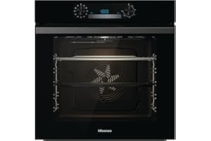 Hisense BI64211PB 77 Litre Built In Electric Single Oven With Pyrolytic Cleaning, Pizza Mode, Multiphase Cooking- Black 22x23x23 inches (LxWxH) - A+ Rated, Extra Large