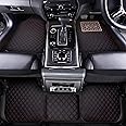 CARBINIC Leather 4D Car Mats - Universal Fit | Premium Double Layered Foot Mats For Car| Anti-Skid Car Floor Mats | Waterproof | Heel Pad | Car Accessories - Interior | Coffee
