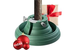 KADAX Soporte para árbol de Navidad con depósito de agua, estable de plástico resistente para árboles, moderno soporte para árbol de Navidad, varios tamaños, verde (altura del árbol de hasta 2,5 m)