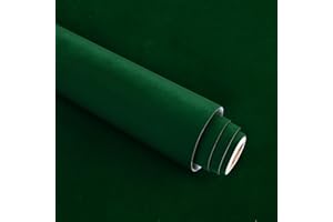 Stickyart Carta Adesiva per Pareti Velluto Verde Scuro Carta da Parati Camera da Letto Verde 30cm X 800cm Pellicola Adesiva per Mobili PVC Vinile Impermeabile Decorativa per Cucina Armadio Porta