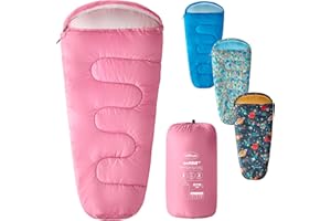 Silentnight Kids Sleeping Bag - Girls Boys 3 Season Mummy Sleeping Bag Ideal for Spring and Summer with Soft Touch Warm Cosy Fabric and Fibres - Machine Washable - 165 x 82cm