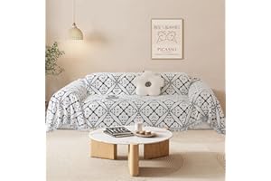 SHANNA Sofa Cover for 3 Seater, Chenille AB Sided Slipcover for Corner Sofa, All-Season Protection Couch Cover for Dogs, Couch Protector Loveseat Covers Futon Cover L Shaped Sofa Cover with Tassel