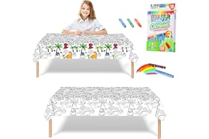 ATBEAMEN Giant Colouring Poster Table Cloth for Kids,47x71inch Dinosaur Colouring Posters with 18 Paint Pens Coloring Educational Poster Drawing Paper Table Cover Wall Doodle Art for Boys Girls Birthday Gift