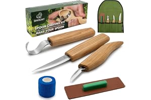 BeaverCraft S13 Träsnideri Verktyg Set för Skedsnideri 3 Knivar Träsnideri Kit för Nybörjare Krokkniv Träsnideri Högerhänt Sk