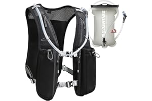 BUILD & FITNESS Gilet d'hydratation de Course à Pied pour Femmes et Hommes. Réfléchissant, Séchage Rapide, Résistant à l'eau, Sac à Dos réglable pour Course