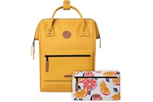 CABAÏA CABAIA - Sac à Dos Adventurer Marrakech - Medium 18L - Déperlant - Compartiment Ordinateur Portable 13" - 2 Poches - Certifié Vegan - Sac Voyage, Affaires, École pour Homme et Femme - Jaune