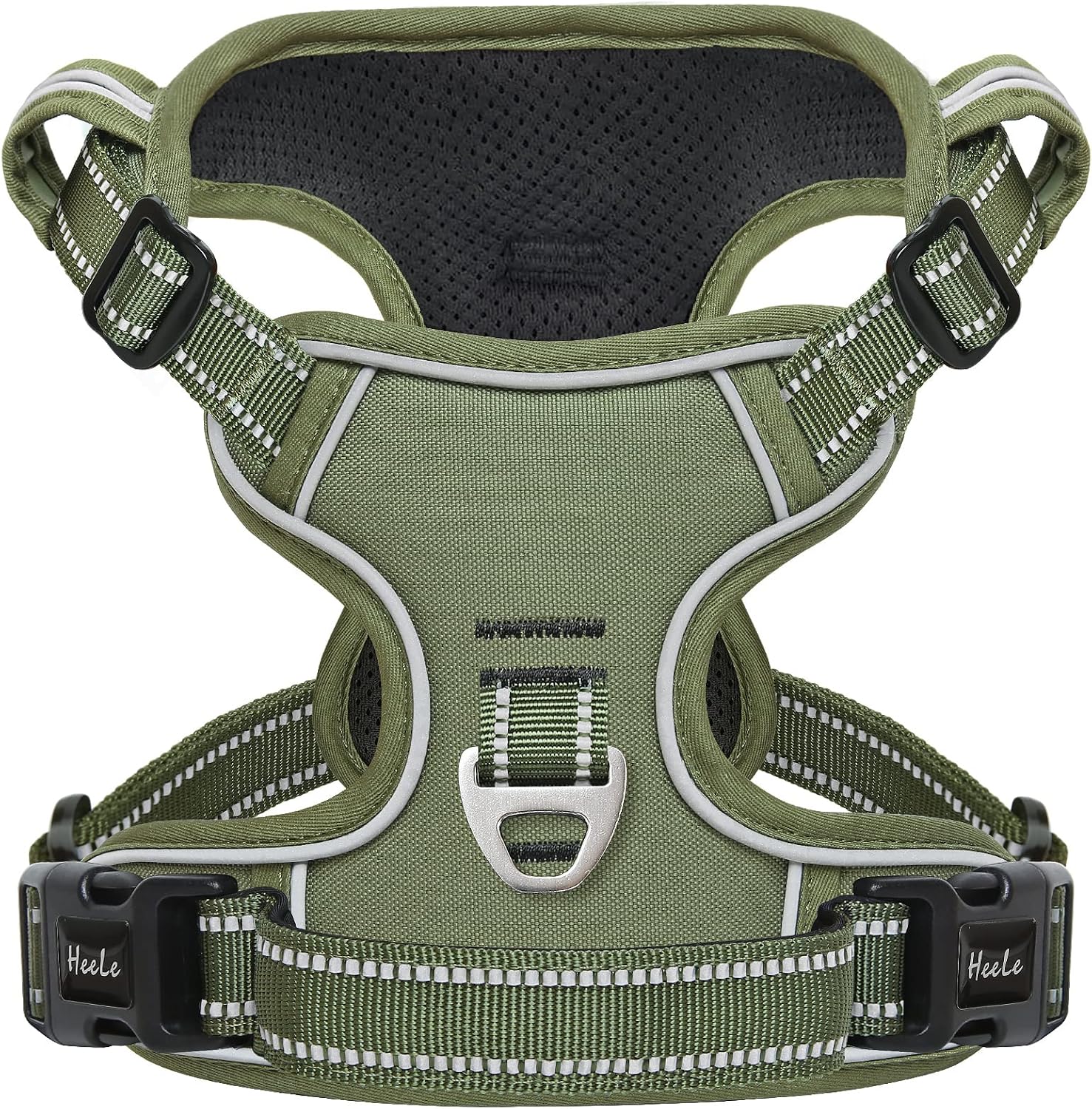 HEELE Dog Harnesses Anti-Pull Dog Harnesses Adjustable Breathable Reflective Comfortable Vest Harness for Dogs Camouflage Dog Harness Small Medium Dog, Army Green, M