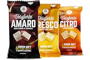 Veloforte Energy Chews - Super-soft, 44g carbs, Electrolytes, Natural Alternative to Energy Drinks, Gels, Fast Energy Nutrition for Running, Cycling, Endurance, Vegan Bloks (9 Pack)