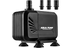 LIFERUN Pompa per Acquario 40W 3000L/H, Pompa Sommergibile Silenzioso,Pompa per Laghetto con Filtro e 3 ugelli 19 mm/22 mm/25 mm,per Acquari,Fontane,Stagno di Pesce, Terrari, Laghetto