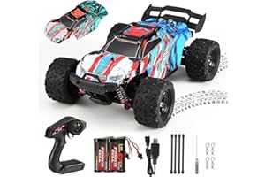 Lischwert Voiture Télécommandée 4WD 1:18 RC 60 km/h Grande Vitesse, Double Batterie 40min+, 4x4 Électrique Crawlers, 2 Coques Remplaçables