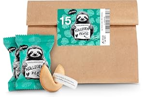 ‎SCHERZBOUTIQUE Glückskekse Kollegen 15er Tüte Lustiges Kollegen Geschenk Büro Glückskekse mit lustigen, motivierenden Sprüchen für Kollegen und Mitarbeiter als Geschenk im Büro | vegan und made in Germany