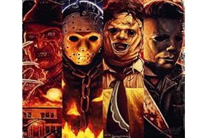 DVBQQWE Kit de peinture diamant 5D pour adultes et enfants - Motif film d'horreur - Kit de broderie au point de croix pour débutants - 30,5 x 40,6 cm