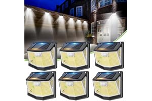 CZHHMART Luci LED Solare Esterno Giardino - 248 LED Luce Esterne con Pannello Solari con Sensore da Movimento 3 Modos 270° Illuminazione Lampada Solare da Esterni IP65 Impermeabile per Parete Garage 6 Pezzi
