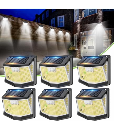 Lampe Solaire Extérieur,236 LEDs,Projecteur Solaire Avec Éclairage à