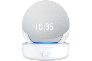 PlusAcc Przenośna bateria do Dot 5. Gen / 4. generacji – akumulator 10000 mAh głośnik akcesoria z 16 godzinami odtwarzania stacja ładująca (bez urządzeń Dot) biała