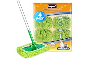 KEEPOW Cuffietta Microfibra per Swiffer Lavapavimenti, Panni Riutilizzabili Microfibra per Swiffer Scopa, Per uso bagnato e asciutto, 4 Pezzi Lavabili Panni Catturapolvere per Swiffer Sweeper Mop