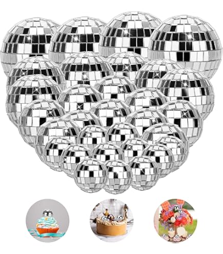 35 Stück Mini Discokugeln Set - Spiegelkugeln Für Party Deko
