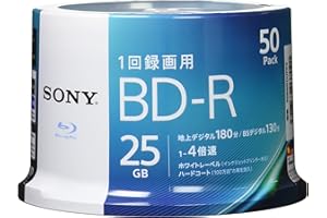 ‎SONY Sony 50BNR1VJPP4 Disque Vierge Blu-Ray BD-R 25 Go 50 pièce(s) - Disques Vierges Blu-Ray (BD-R, 25 Go, 120 mm, 4X, Fuseau, 50 pièce(s))