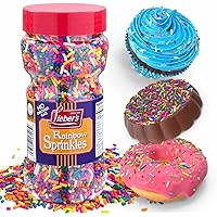 Lieber's Rainbow Sprinkles 283g Tasty Colourful Sugar Strands are a Great Dessert Topping for Cooking, Baking & Decorating Ca