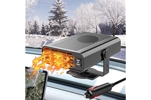CHUANKEFANXING Riscaldatore per Auto, 12V 120W Riscaldamento e Raffreddamento Rapidi per Parabrezza Auto, 2 in 1 Riscaldamento Auto/Ventola di Raffreddamento con Accendisigari, per Auto, Caravan, Camion