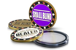 wortek Noble Poker Button Set Dealer Button Set en métal avec étui de Protection I Dealer Button Big Blind Button et Small Blind Button I Pièces métalliques de Haute qualité dans Un étui